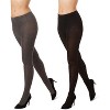 Memoi Women's 2 Pair Pack Rib/Solid Sweater Tights - 4 of 4