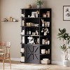 75in Tall Bookcase with Storage Cabinet, 6-Tier Wide Floor Bookshelf with Doors - 3 of 4