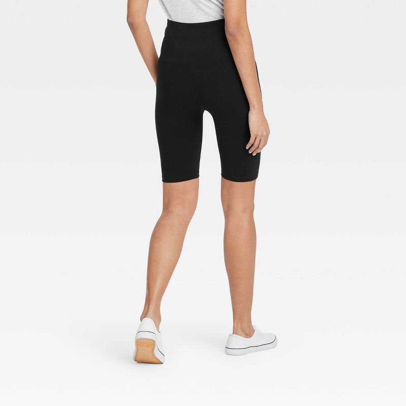 Women's High-Waist Cotton Blend Seamless 7" Inseam Bike Shorts - A New Day™, 2 of 6