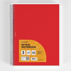 3 Subject Spiral Notebook College-Ruled 120 Sheets (36 Packs) - 1 of 4