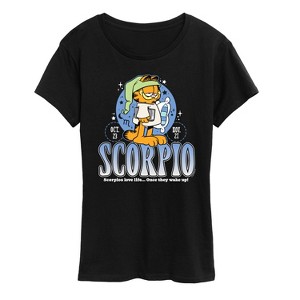 Women's - Garfield - Scorpio Love Life Once They Wake Up Short Sleeve Graphic T-Shirt - 1 of 4