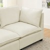 105" L-Shaped Linen Fabric Modular Sectional Sofa with Convertible Ottoman, Solid Wood Frame and Reversible Chaise - 4 of 4