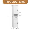 Bathroom Storage,Double Door Narrow Height Slim Floor Standing Cabinet - Leovsnove - 3 of 4