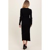 Pinkblush Black Ribbed Knit Fitted Maternity Midi Sweater Dress - 3 of 4