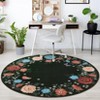 4x4 Round Rug Washable Stain Resistant Rugs for Living Room Bedroom Distressed Vintage Floral Office Carpet - 3 of 4