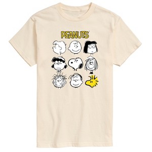 Men's - Peanuts - Many Faces Of Snoopy And Friends Short Sleeve Graphic T-Shirt - 1 of 4
