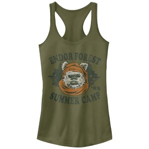 Juniors Womens Star Wars Ewok Summer Camp Racerback Tank Top - 1 of 3