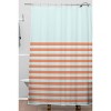 June Journal Beach Striped Shower Curtain Blue/Orange - Deny Designs: Polyester Microfiber, Buttonhole Top, Machine Washable - 2 of 4
