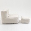 CAVINAS Fluffy Bean Bag Chair, Lazy Sofa Chair with Memory Foam and Ottoman, for Living Room, Bedroom, Apartment, White - 3 of 4