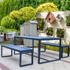 Aoodor Outdoor 3-Piece Aluminum Picnic Table Set,  Rectangular Patio Dining Table with Benches - 2 of 4