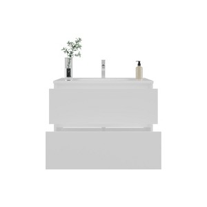 SEVOBAL Bathroom Vanities 30in Bathroom Cabinet with Two Shelves and Open Storage for Bathroom Storage, White, 36.23"*22.84"*13.39" - 1 of 4