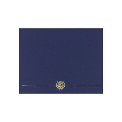 Great Papers Classic Crest Certificate Holders 12" x 9.38" Navy 50/Pack (903115PK10)