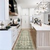 Machine Washable Faux Wool Vintage Floral Printed Area Rug Ultra Thin Low Pile Non Slip Non Shedding Indoor Carpet - 4 of 4
