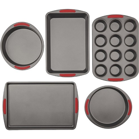 EatEx Nonstick Carbon Steel Bakeware Set - 15-Piece Baking Tray Set With  Silicone Handles - Oven Safe Cookie Sheets, Baking Pans, Cake Loaf, Muffins  