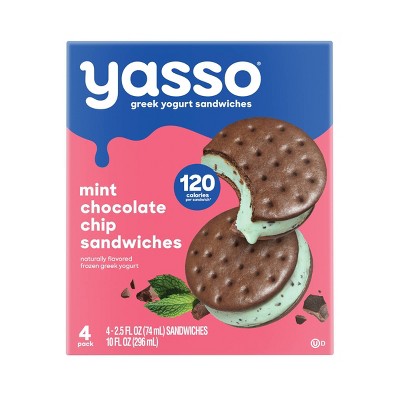 Yasso Mint Chocolate Chip Frozen Greek Yogurt Sandwich - 10oz/4ct