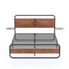 Queen Size Bed Frame with Upholstered Headboard, Metal Platform Bed with Side Table, Metal Slats Support, No Box Spring Needed, Under Bed Storage - 4 of 4
