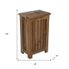 HomeRoots 24" Brown Solid Wood Laundry Hamper With Lid - 3 of 4
