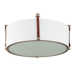 Maxim Lighting Sausalito 4 - Light Flush Mount in  Weathered Zinc/Brown Suede - 1 of 1