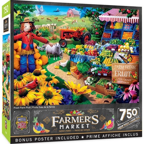 Masterpieces Farmer's Market A PLENTIFUL SEASON 750 piece jigsaw puzzle NIB 