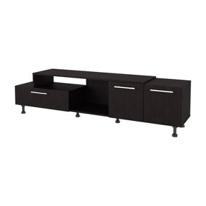 Vynxaria Entertainment Center with Drop-Down Door, Adjustable Legs, Open Storage, and Two Side Cabinets, Wengue, 17.7" H x 69.3" W x 13.9" D - 1 of 4