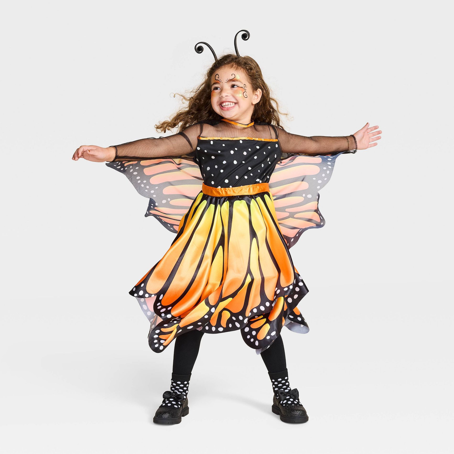 Toddler Glows under Blacklight Monarch Butterfly Costume Dress - Hyde and EEK! Boutique™