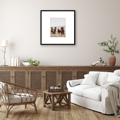 Black 24x24 Picture Frame with Oversized Mat and Plexiglass Front