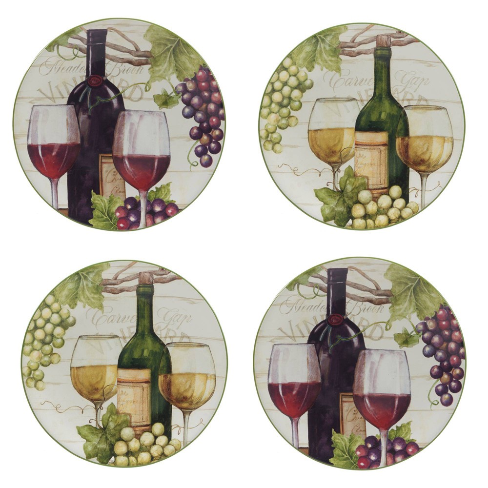 Photos - Plate Certified International Set of 4 Meadow Brook Vineyard Assorted Salad/Dining   