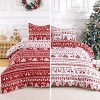 Christmas Duvet Cover, Soft Brushed Microfiber Comforter Cover Sets, Reindeer Printed Holiday Theme Bedroom Decorative Bedding - 2 of 4