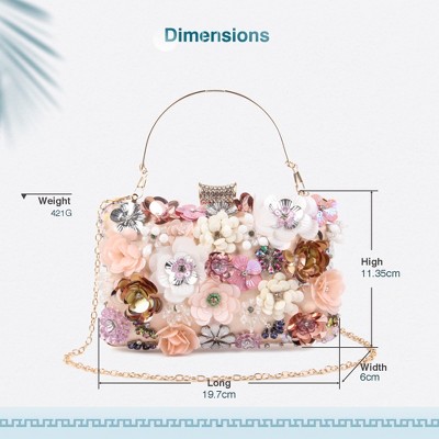 Women Clutches Flower Evening Handbag Chain Strap Shoulder Bag - image 5