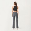 Anna-Kaci Active Women's Ribbed Knit Flare Pants with Wrap Tie Waistband and High Waist Silhouette - 3 of 4