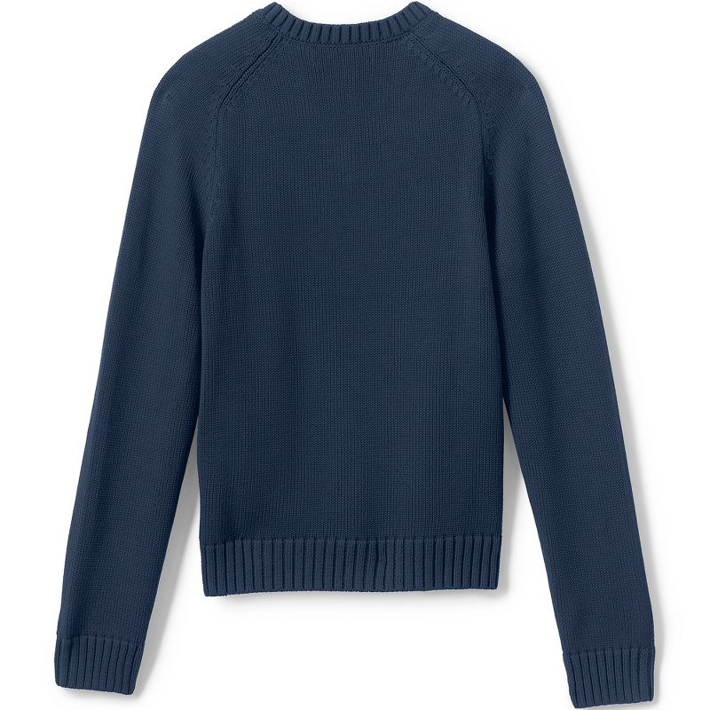 Lands' End School Uniform Kids Cotton Modal V-neck Sweater, 2 of 3
