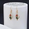 Christmas Tree Heart Hook Earrings Womens Green Enamel Gold Tone Alloy Ginger Lyne Collection - 2 of 4