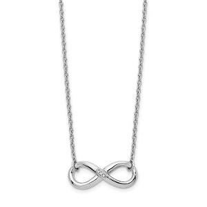 Black Bow Jewelry Infinity Diamond Accent Necklace, Rhodium Sterling Silver, 18 Inch - 1 of 4
