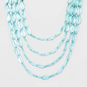 SUGARFIX by BaubleBar Clear Acrylic Beaded Statement Necklace - Aqua, Women