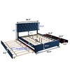 Queen Size Velvet Upholstered Platform Bed with a Twin Size Trundle and Two Pull Out Drawers, 4Q-ModernLuxe - 4 of 4