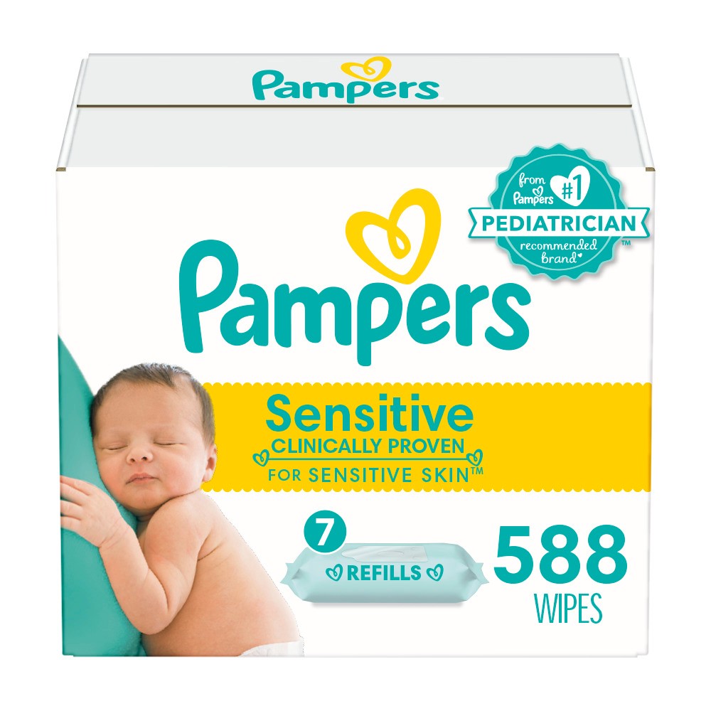 Pampers Sensitive Baby Wipes - 588ct 7 pack 