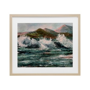 Stupell Industries Wild Coast with Turbulent Waves Framed Print Under Glass Art - 1 of 4