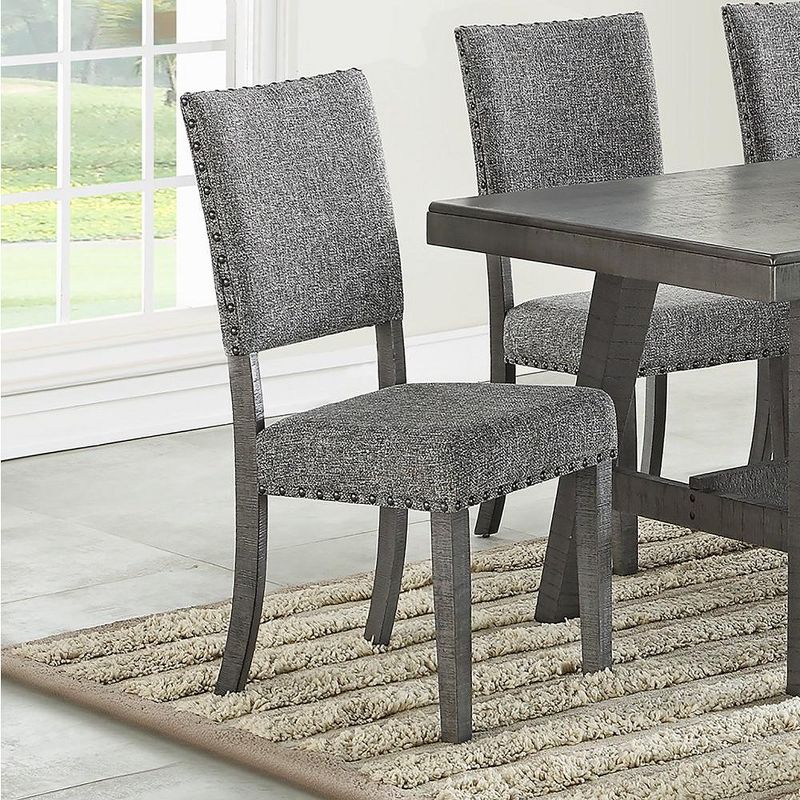 Simple Relax Set of 2 Upholstered Fabric Dining Chairs in Grey, 2 of 5