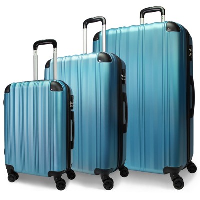 World Traveler Dejuno Abrams 3-Piece Lightweight Hardside Spinner Luggage Set - Olive