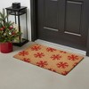 HomeRoots 24" X 36" Brown And Red Christmas Snowflake Outdoor Coir Door Mat - 2 of 4