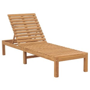 vidaXL Sun Lounger Teak Solid Teak Wood Standard Adjustable Armrests - 1 of 4