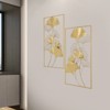 YIYIBYUS Art Wall Sculpture, Golden Ginkgo Leaves Wall Decor with Frame, 2Pcs - 3 of 4
