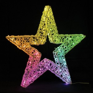 Plug-In LED Star 22.5"H Multicolor Holiday Display by Melrose - 1 of 4