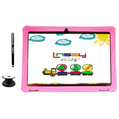 LINSAY 10.1" Kids 64GB Storage New Android 14 with Kids Defender Case