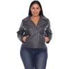 Plus Size PU Faux Leather Jacket - White Mark - 2 of 4