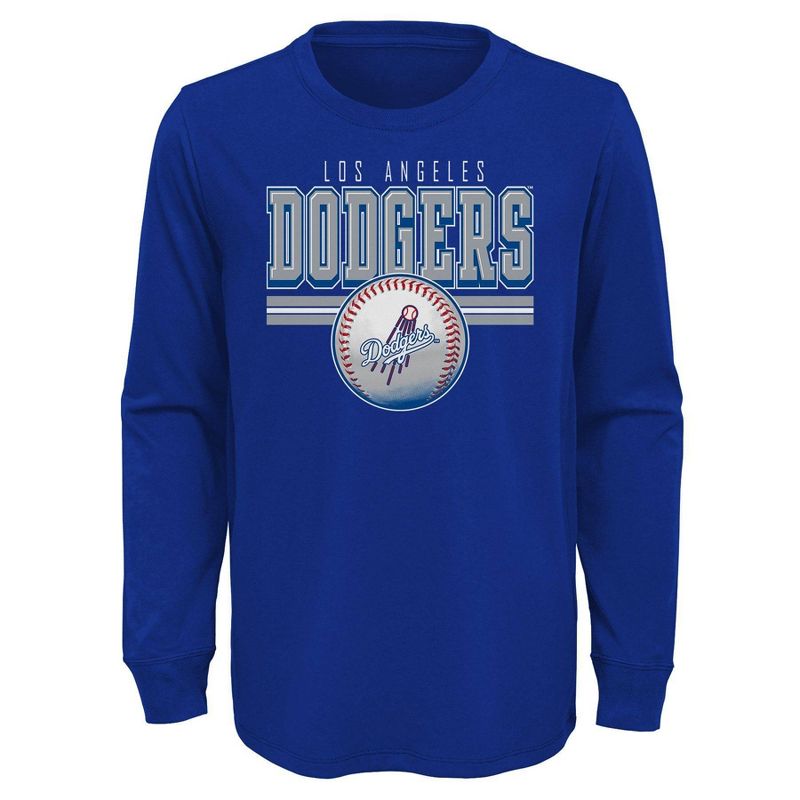 MLB Los Angeles Dodgers Boys&#39; Long Sleeve T-Shirt, 1 of 2