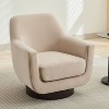 U-shaped Fully Assembled 360° Swivel Chair, Velvet Accent Chair Armchair,Round Barrel Swivel Chair for Living Room Bedroom-Cuddlewood - 2 of 4