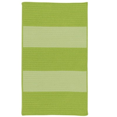 Colonial Mills Newport Textured Stripe Braided Rug, Greens 4'x6', Rectangle Shape