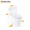 One Piece Toilet, Elongated Toilet - Powerful Flush 1.28 GPF, Soft-Close Seat, 12'' Rough-In, White Compact Design - 2 of 4