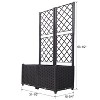 Mlmh & Kngwa 53"H Outdoor Rattan Trellis Raised Bed - 3 of 4